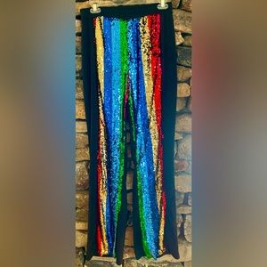 Rainbow sequin pants L 🌈